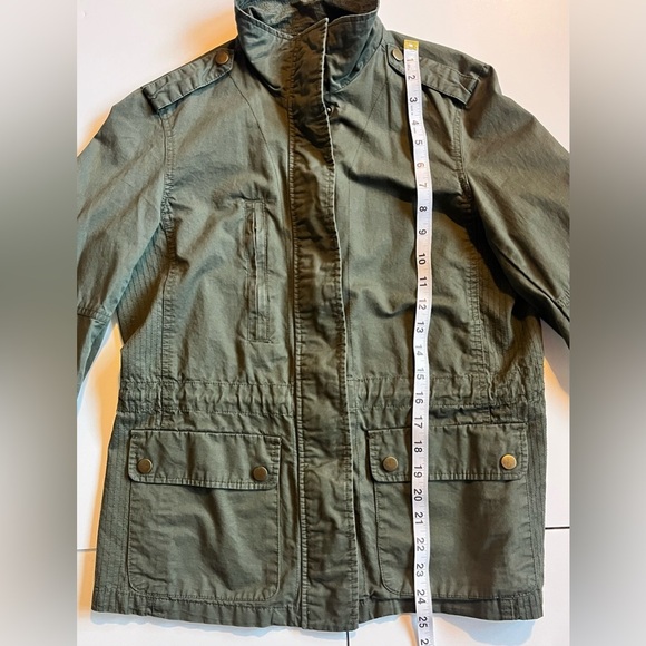 Love Tree Women’s Olive Green Utility Jacket Pockets Adjustable Waist Sz Medium - Picture 7 of 16